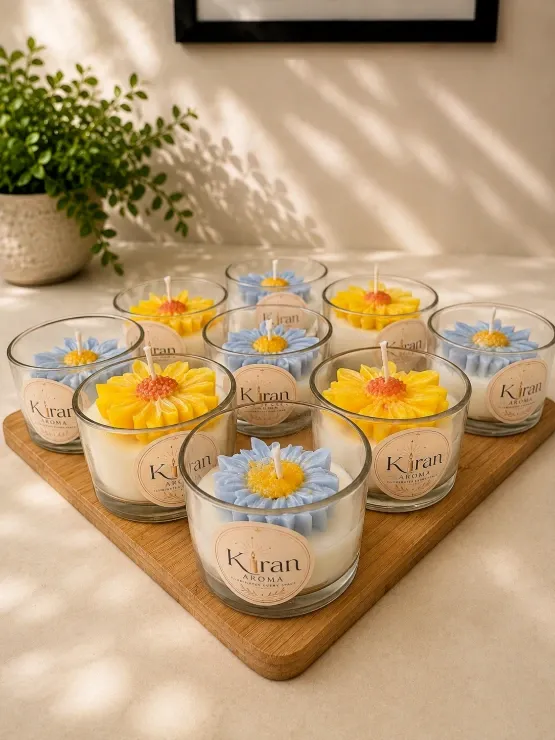 Sunflower and daisy small jar